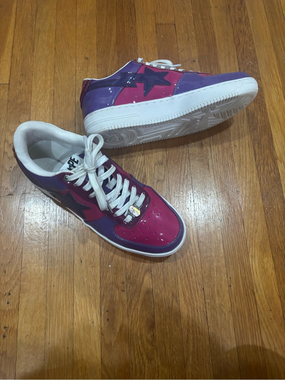 A Bathing Ape Bape Sta Low Color Camo Combo Purple Mens Sz 7